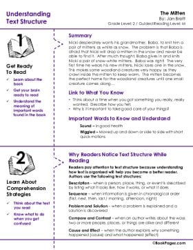 The first page of Understanding Text Structure with The Mitten