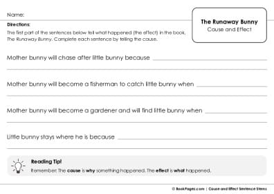 Thumbnail for Cause and Effect Sentence Stems with The Runaway Bunny