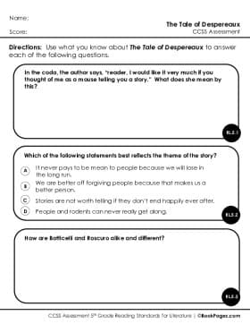 Thumbnail for Comprehension Assessment with The Tale of Despereaux