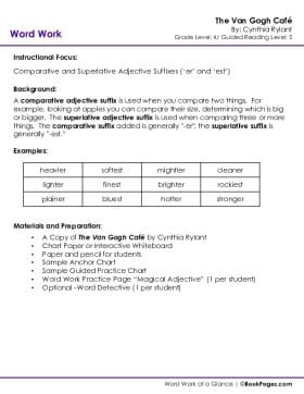 The first page of Suffixes with The Van Gogh Café