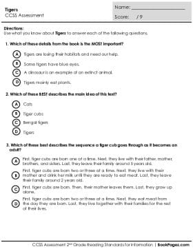 Thumbnail for Comprehension Assessment with Tigers