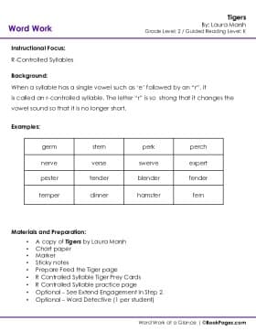 The first page of Syllables with Tigers