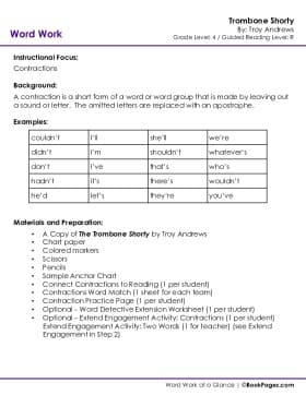 The first page of Contractions with Trombone Shorty