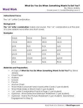 The first page of Digraphs with What Do You Do When Something Wants To Eat You?