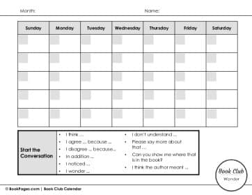 The first page of Book Club for Wonder Management Resources