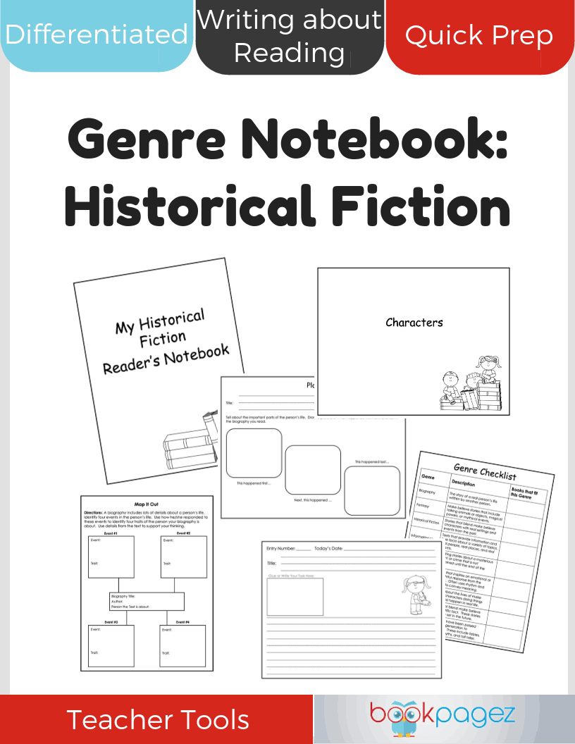 Teaching resource cover for Genre Notebook: Historical Fiction