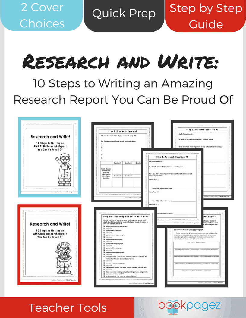 Teaching resource cover for Research and Write: 10 Steps to Writing an Amazing Research Report You Can Be Proud Of