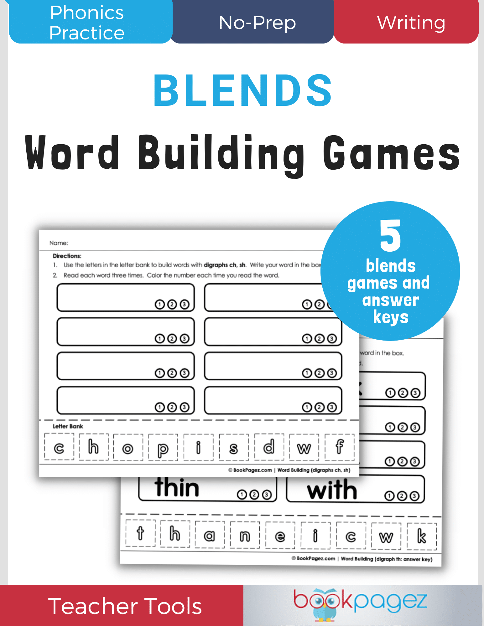 Teaching resource cover for Word Building Games: Blends